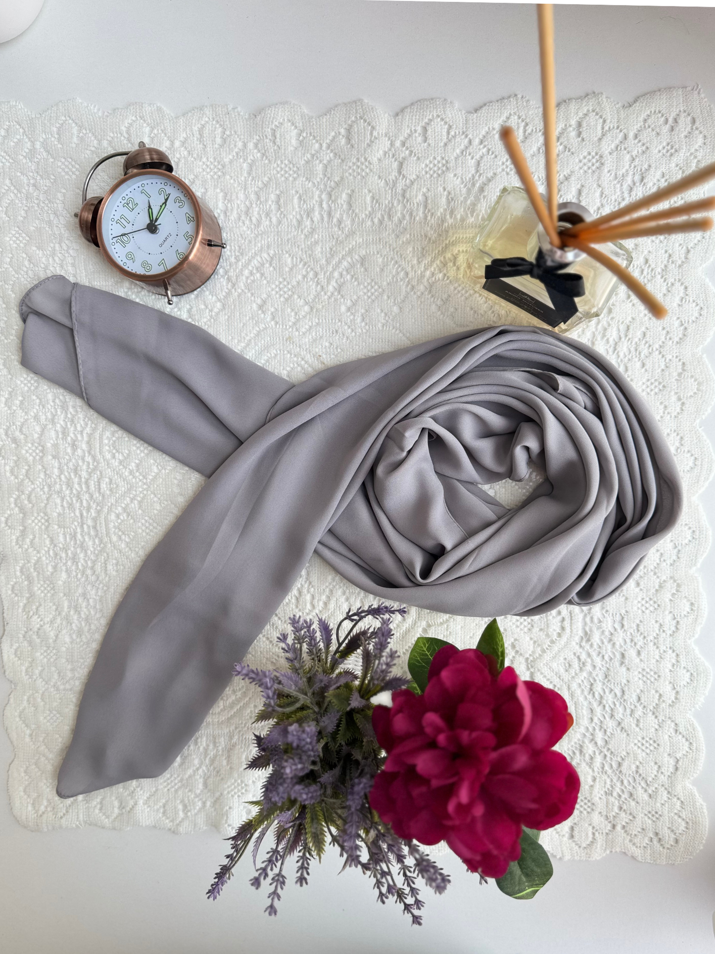 Foulard en crêpe - Gris Perle