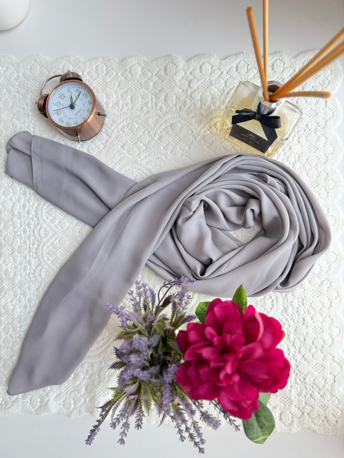 Foulard en crêpe - Gris Perle