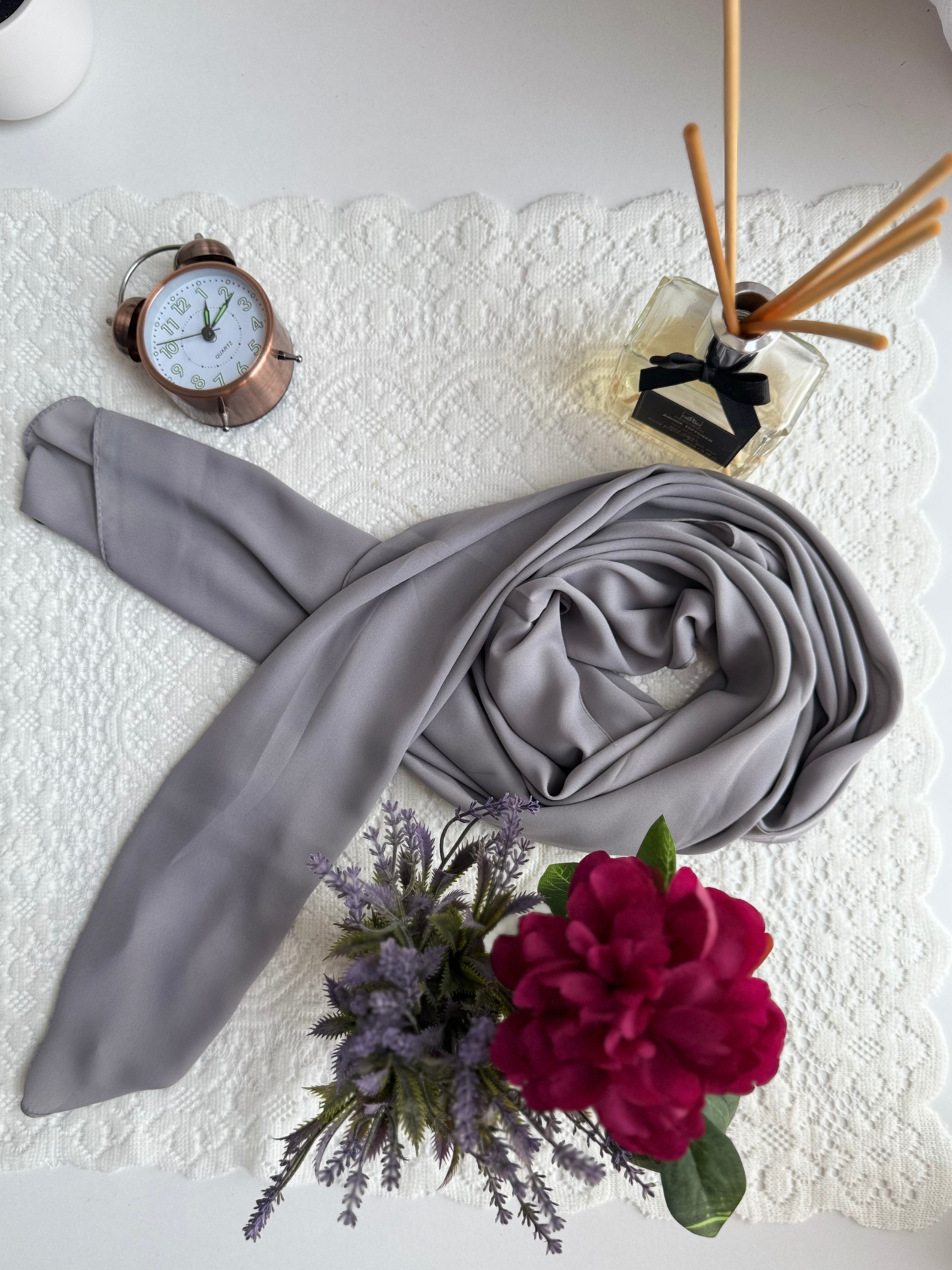 Foulard en crêpe - Gris Perle