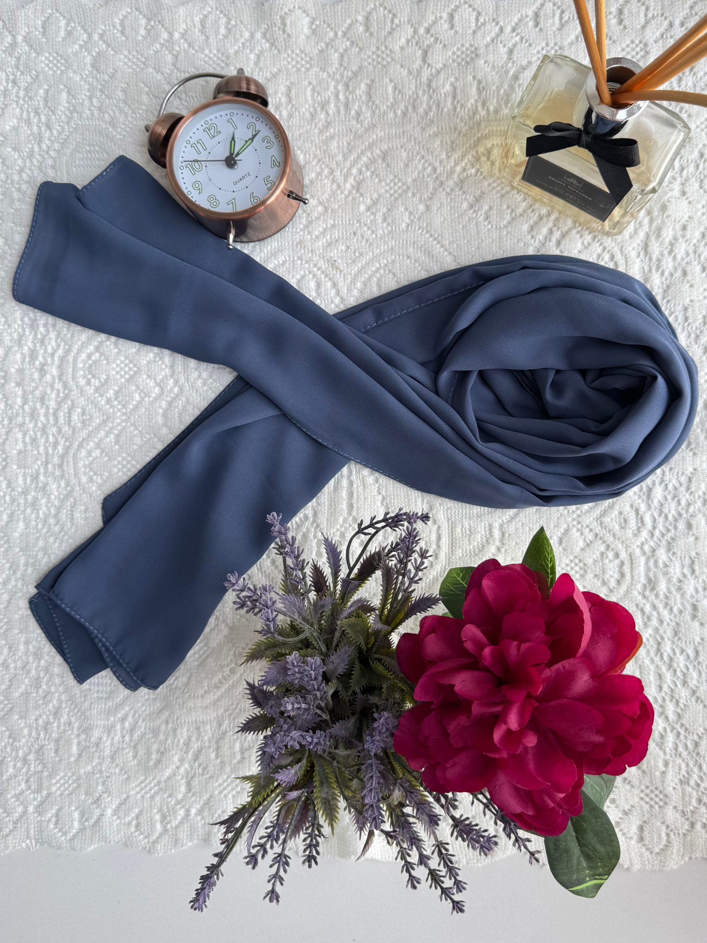 Foulard en crêpe - Bleu Turquin