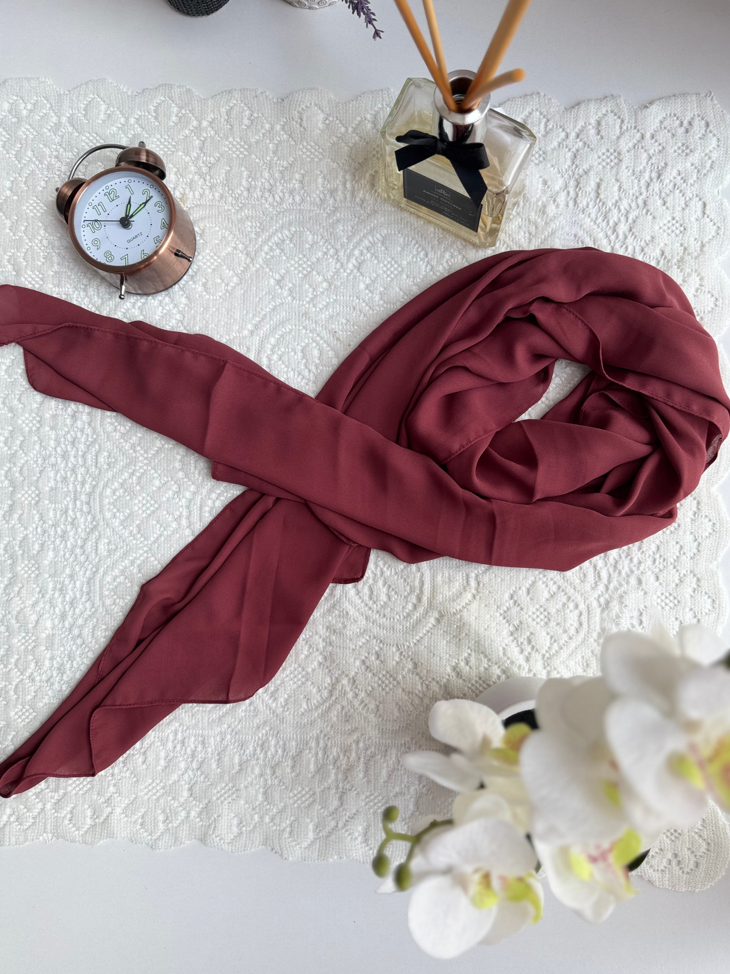 Foulard en crêpe - Rubis
