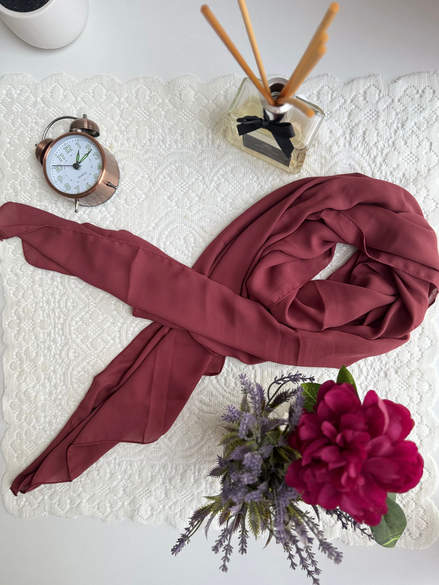Foulard en crêpe - Rubis