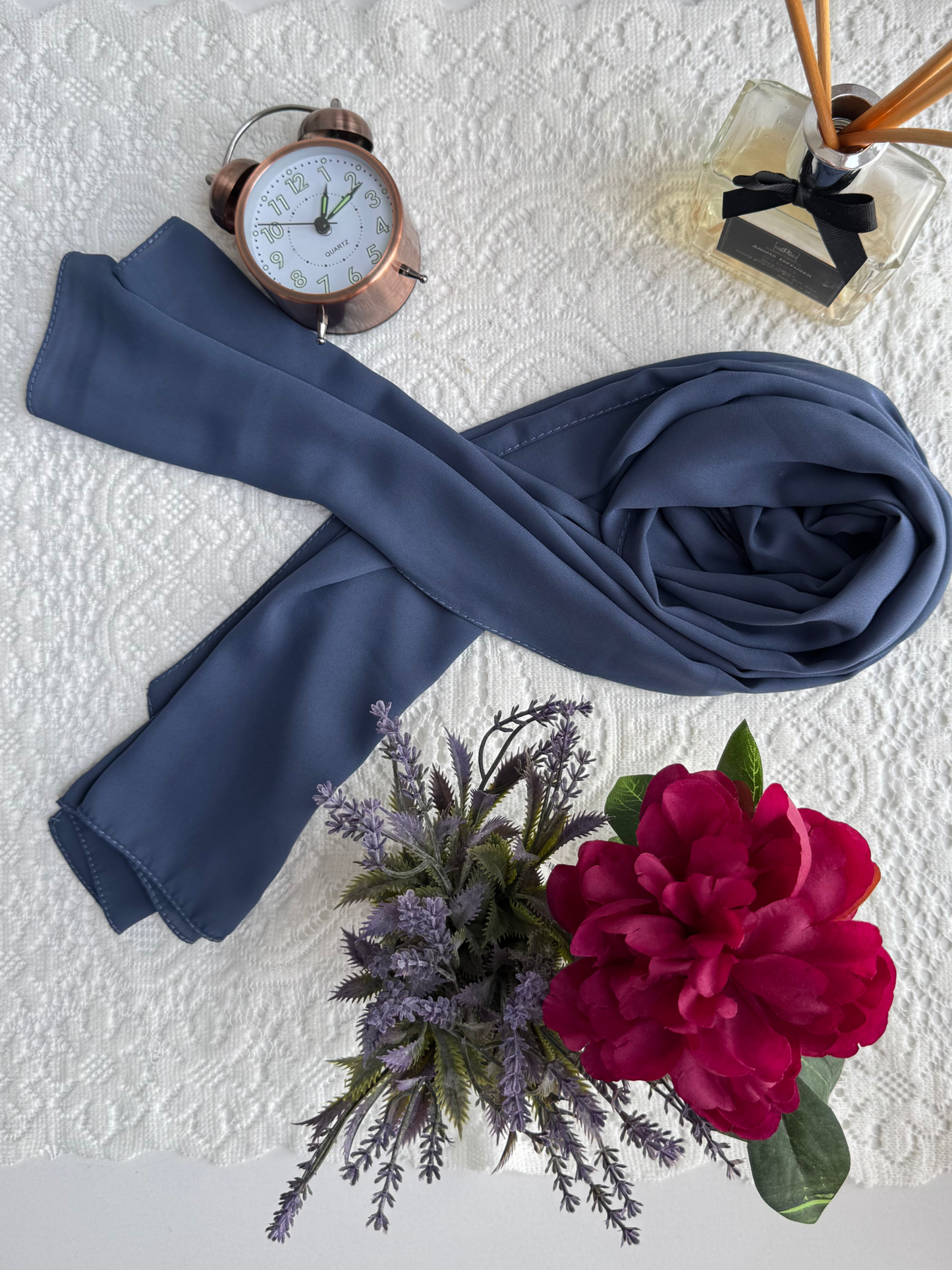 Foulard en crêpe - Bleu Turquin