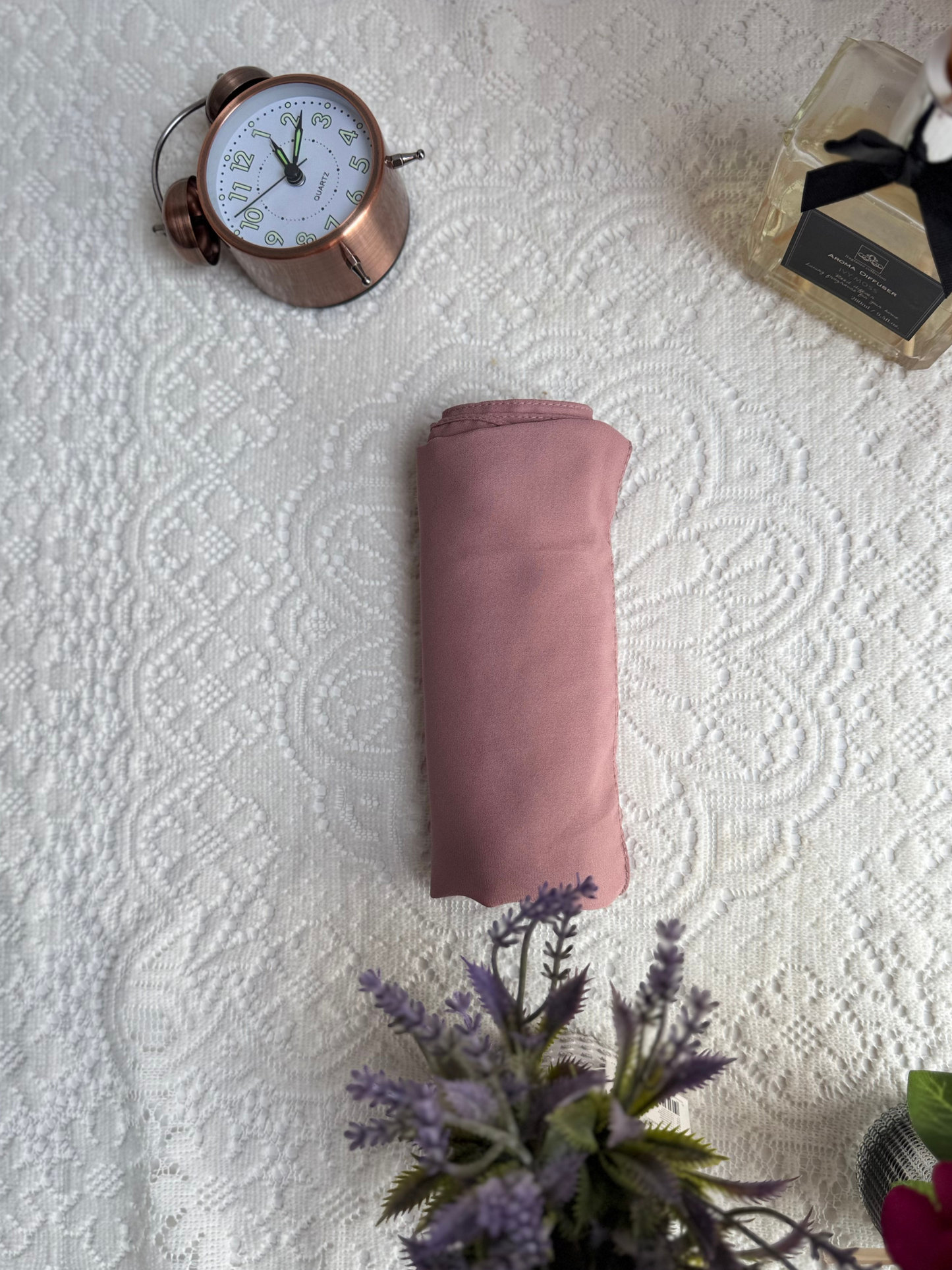 Foulard en crêpe - Rose Incarnadin