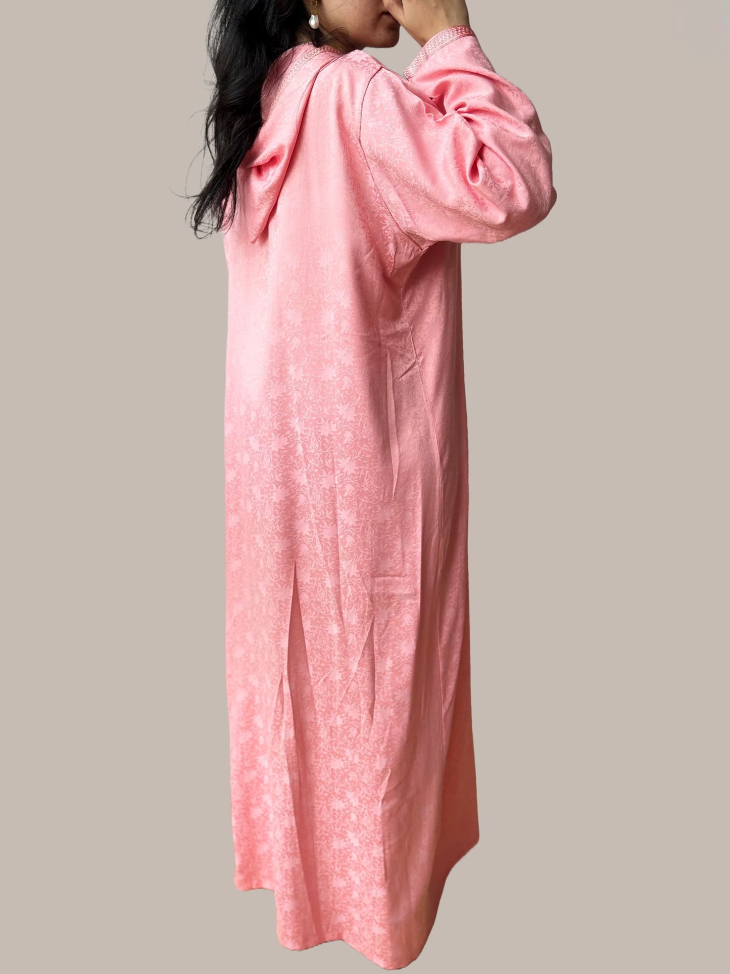 Jellaba rose à capuche