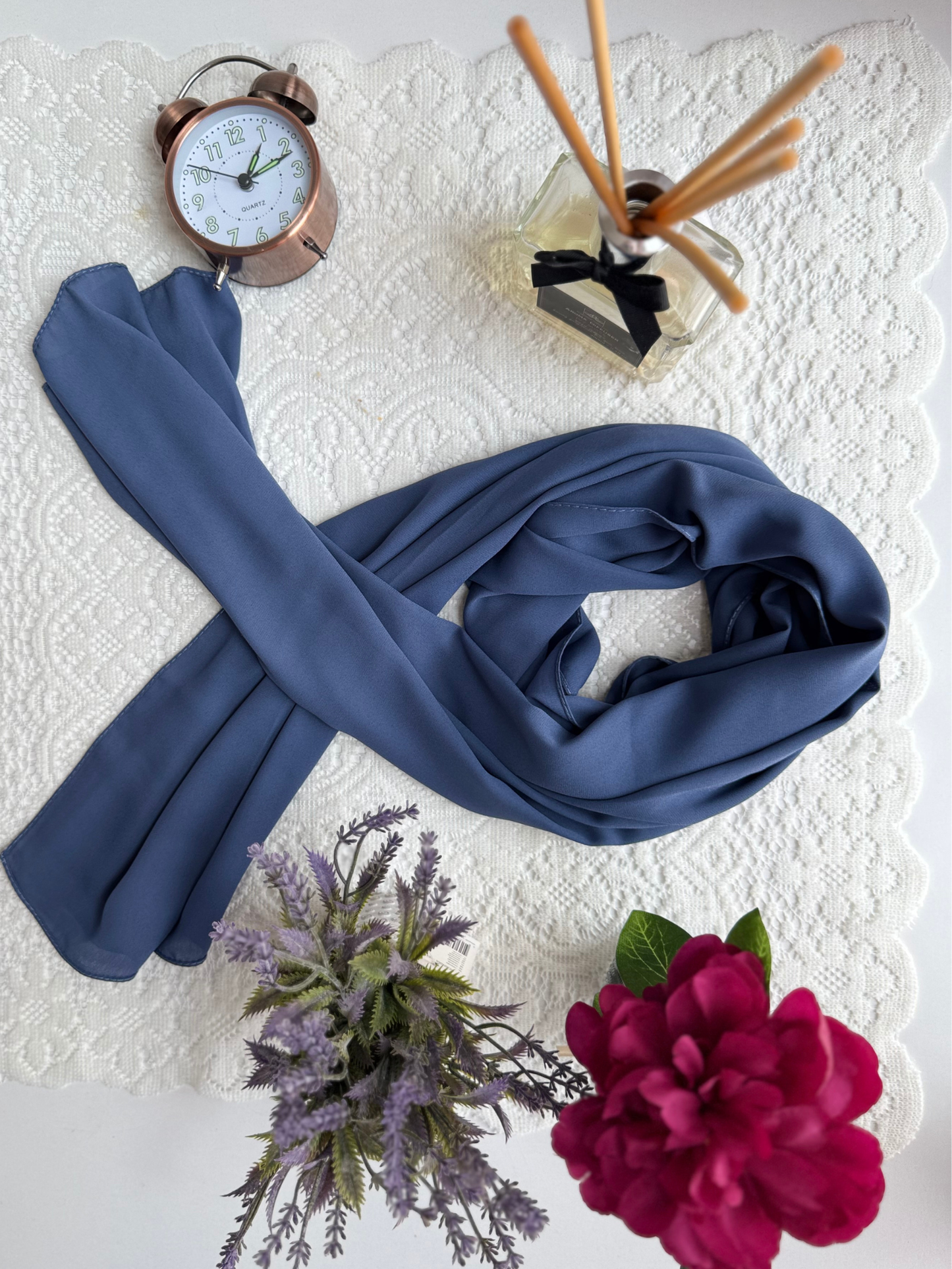 Foulard en crêpe - Bleu Turquin