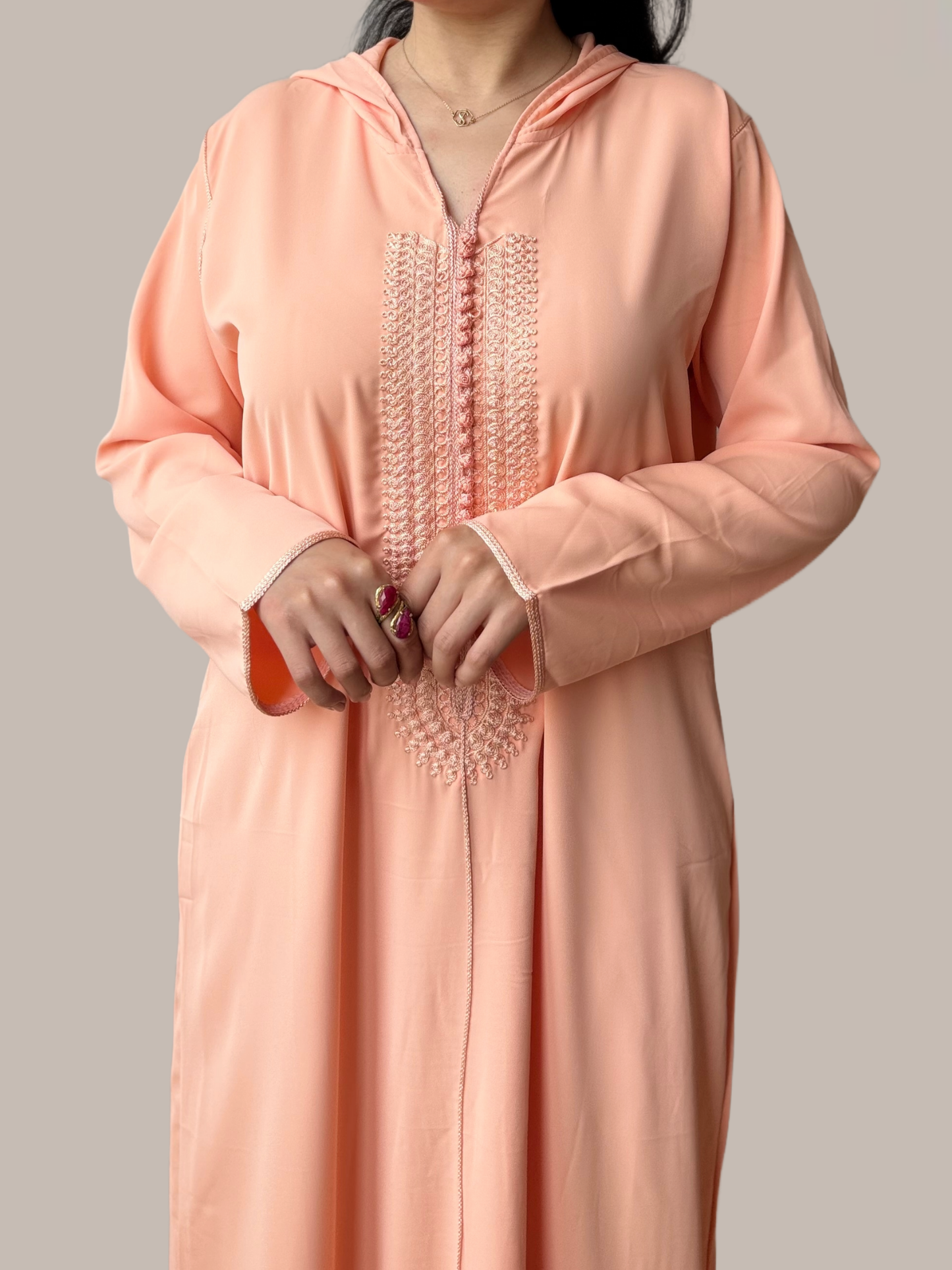 Jellaba rose saumon