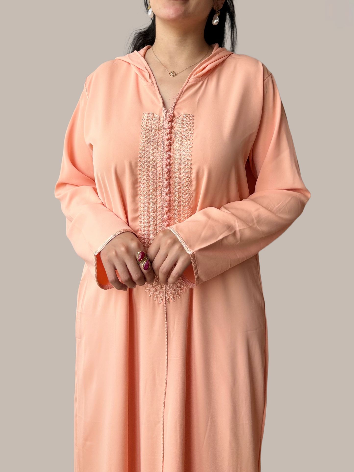 Jellaba rose saumon