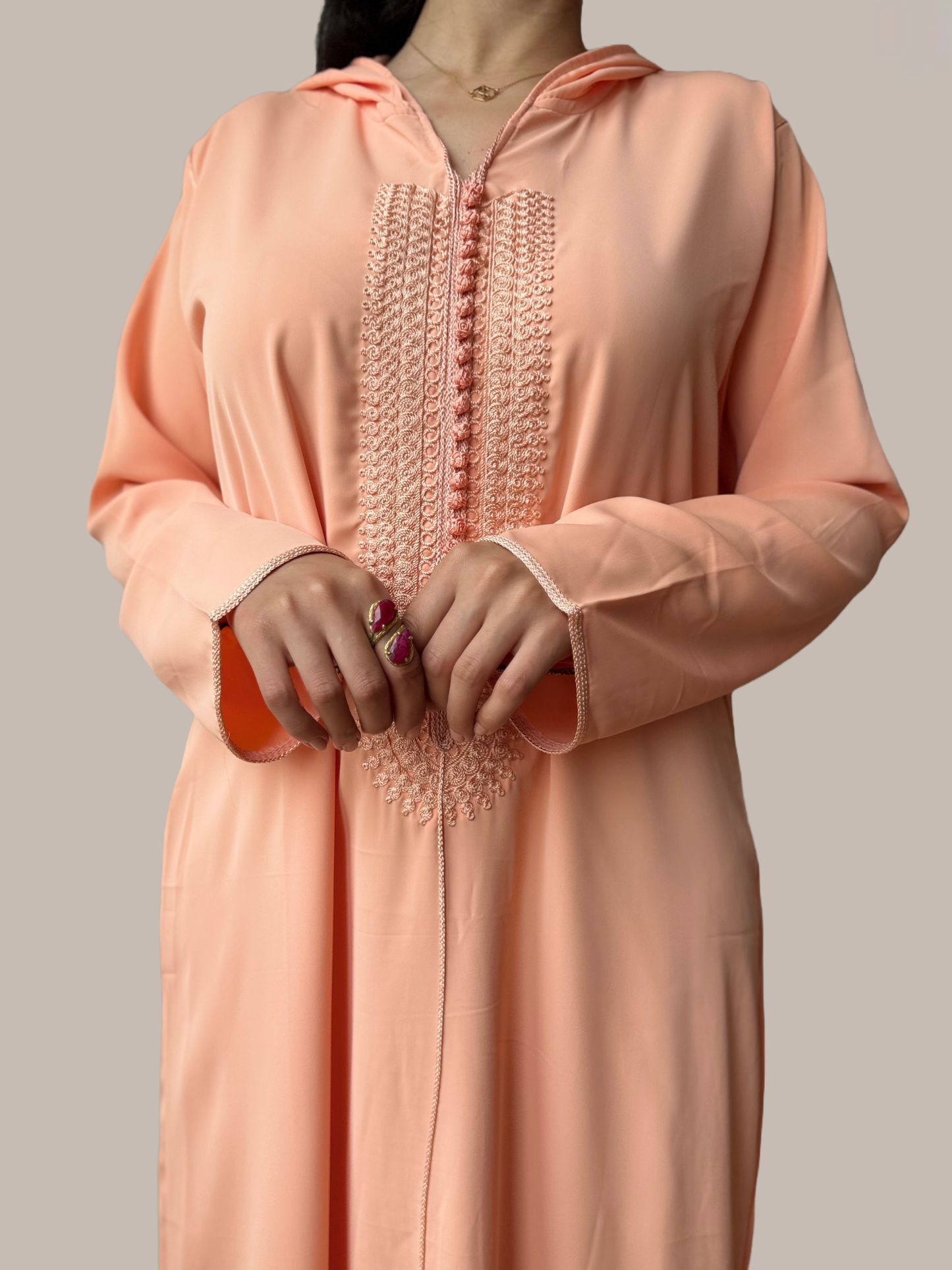 Jellaba rose saumon