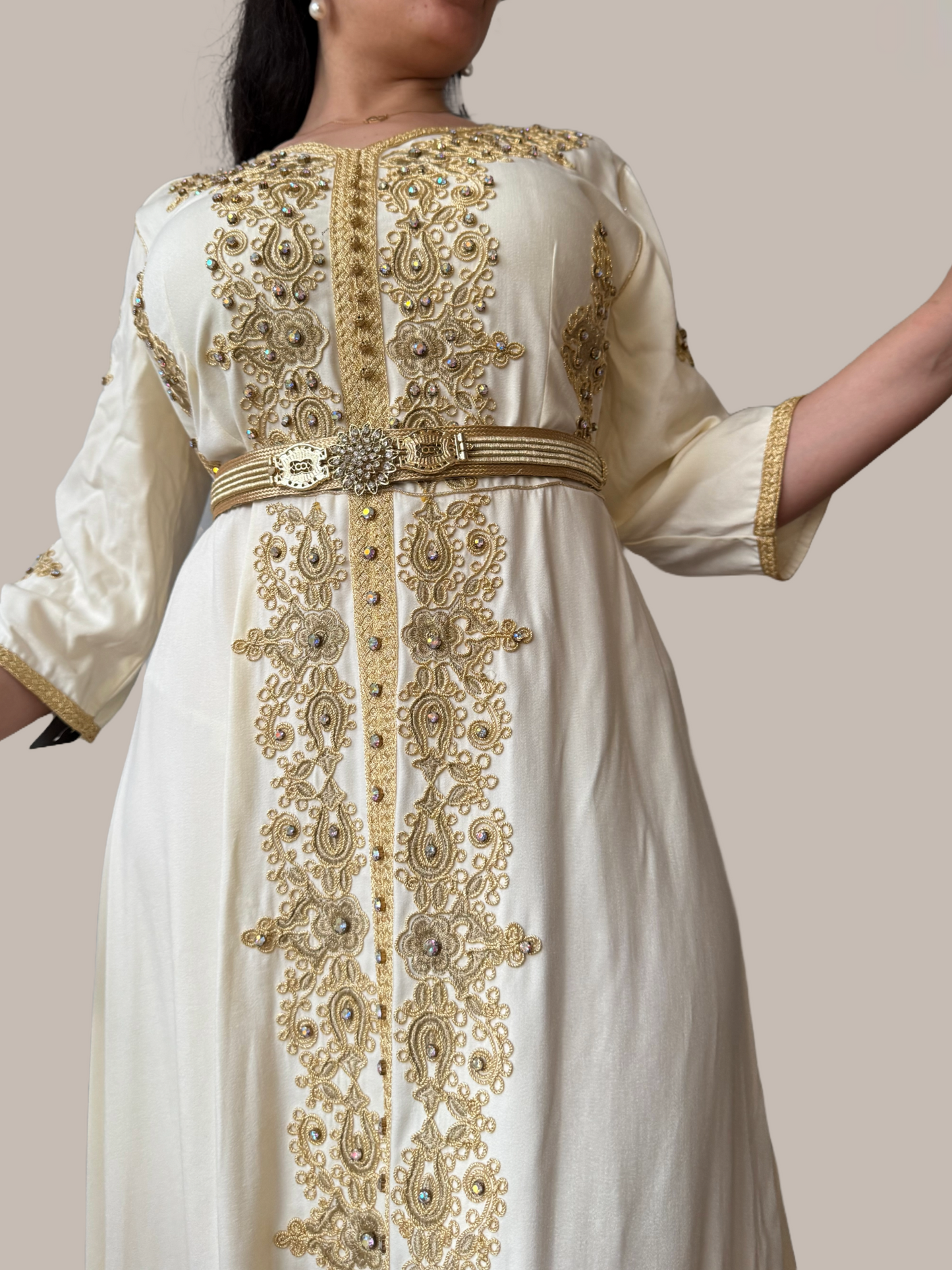 Caftan mariage beige