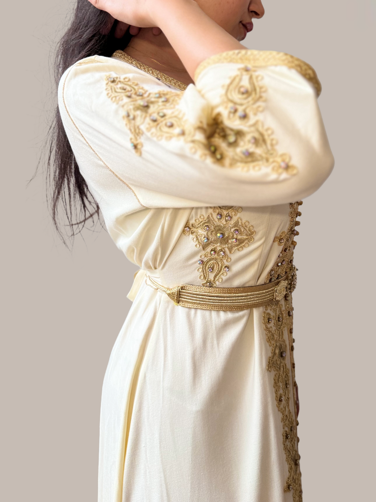 Caftan mariage beige