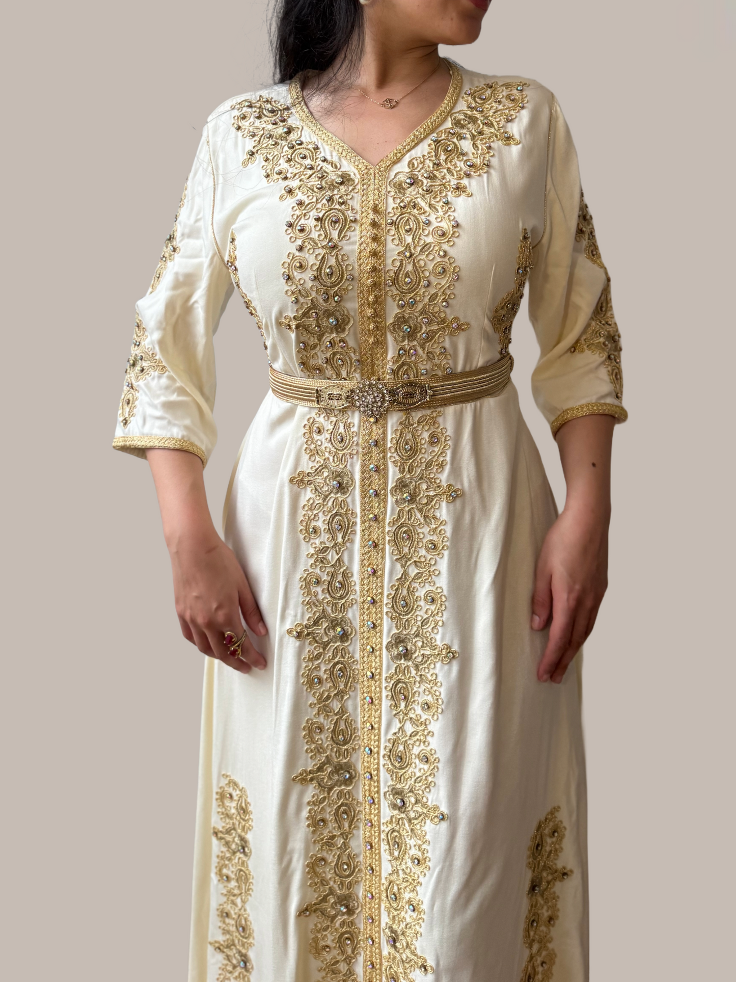 Caftan mariage beige