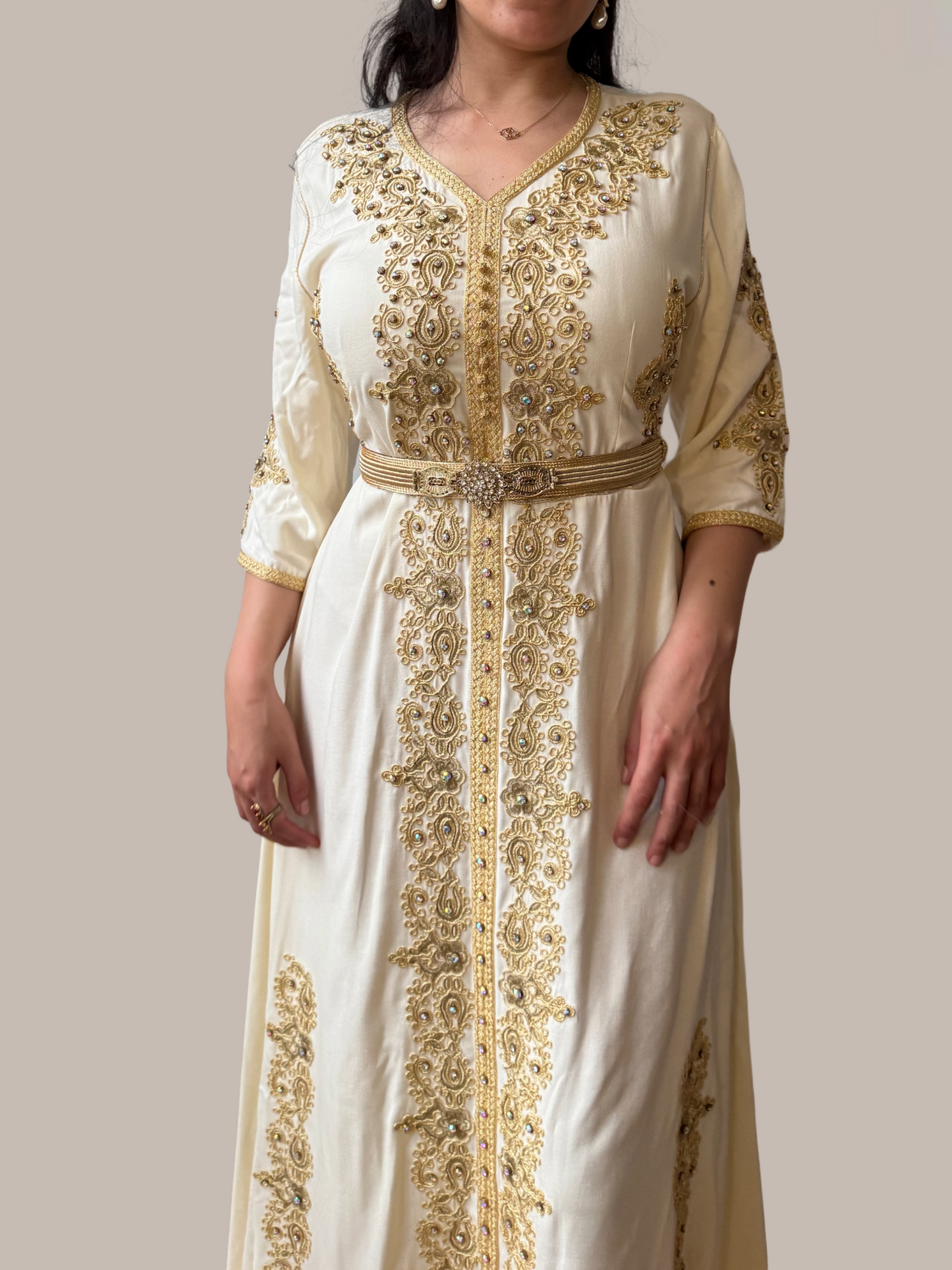 Caftan mariage beige
