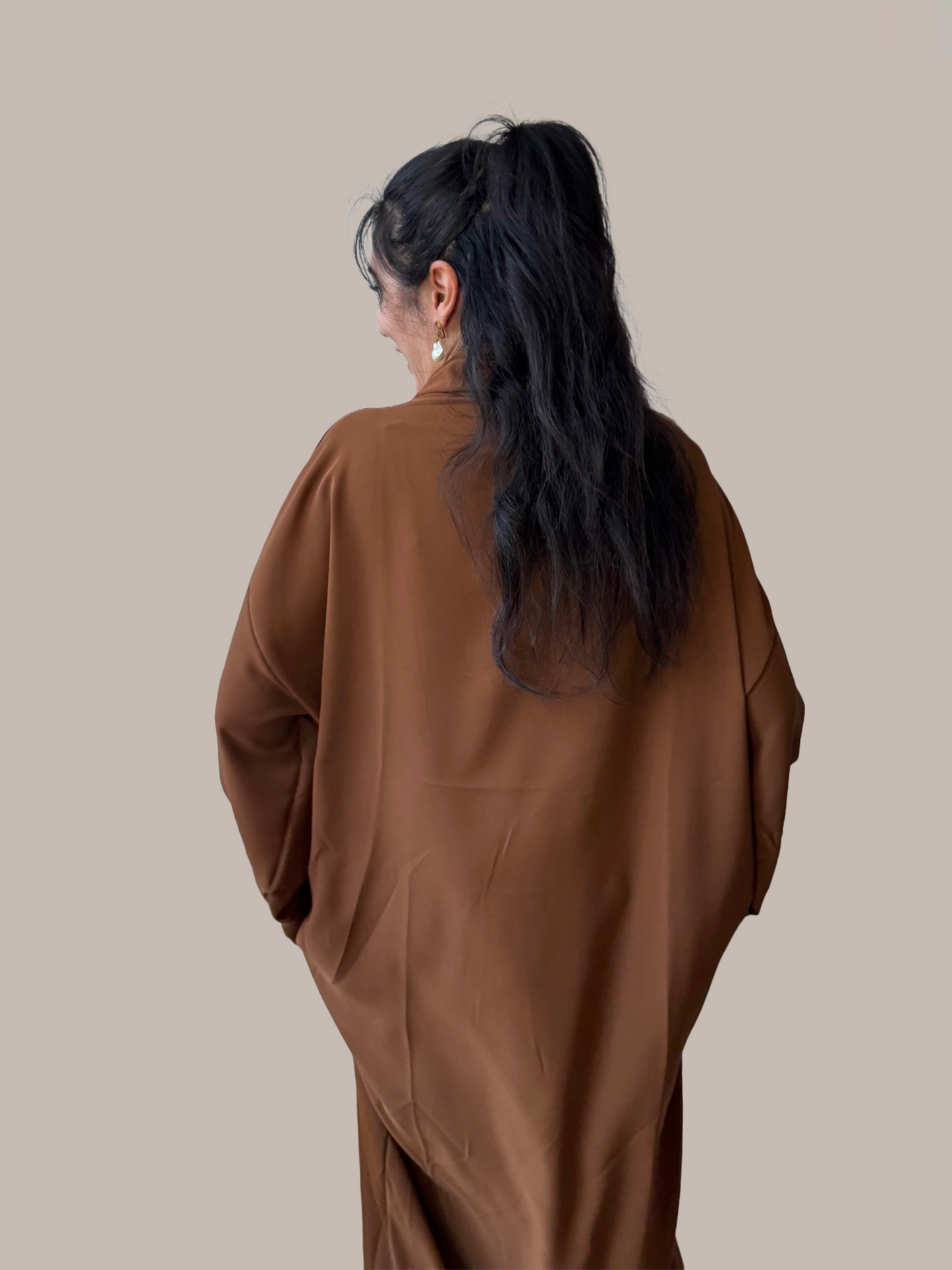 Jellaba marron à hidjab