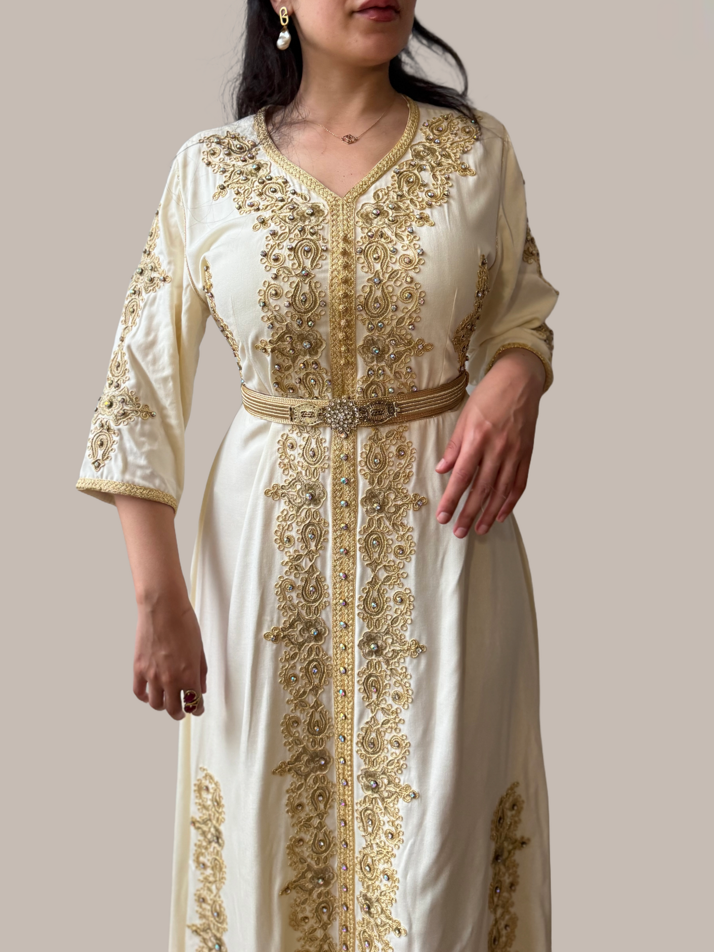 Caftan mariage beige