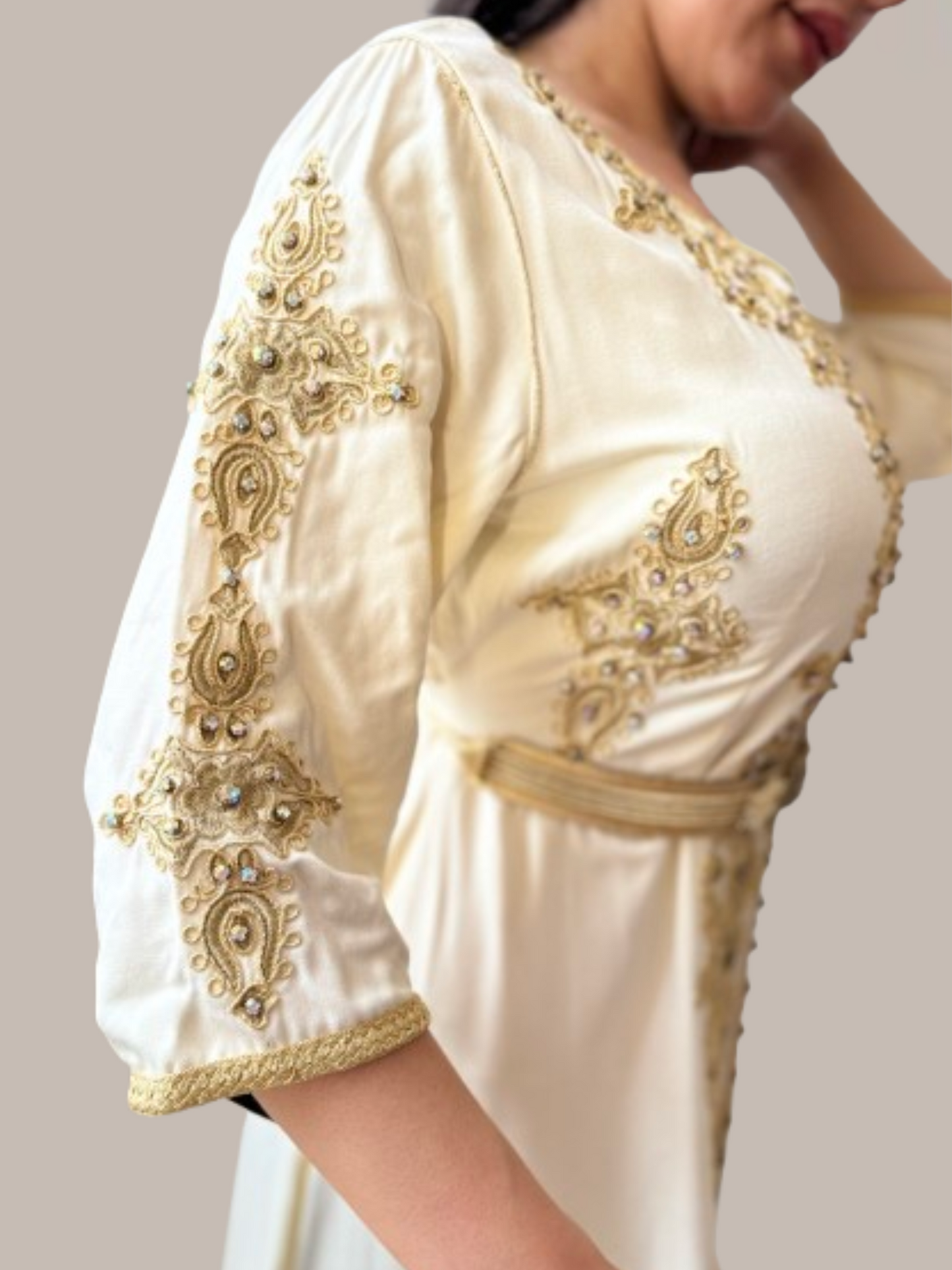 Caftan mariage beige