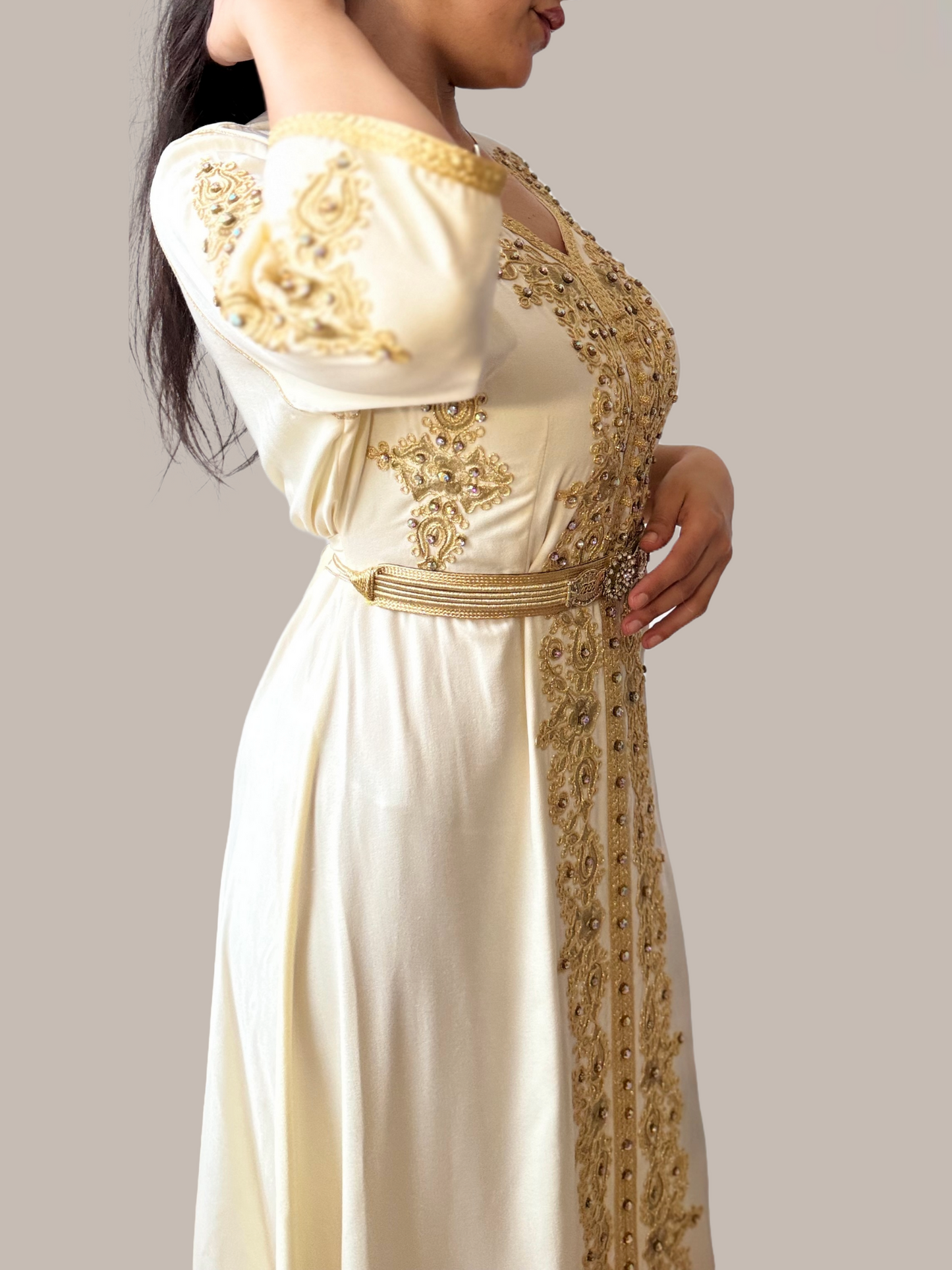 Caftan mariage beige