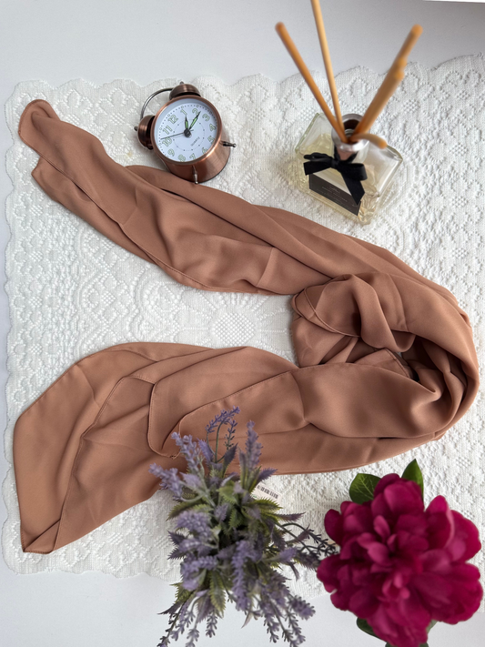 Foulard en crêpe -Marron Beige