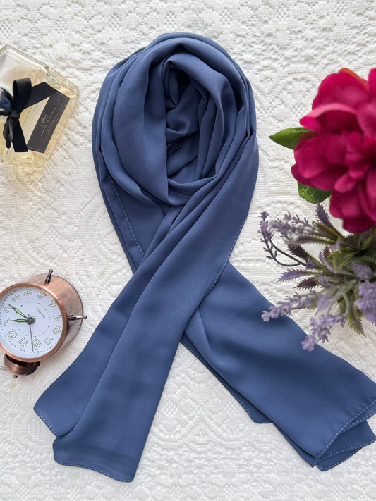 Foulard en crêpe - Bleu Turquin