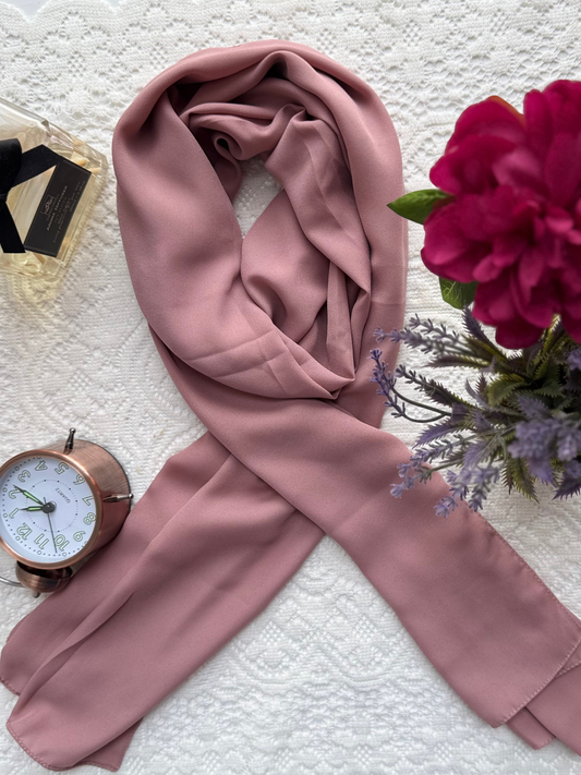 Foulard en crêpe- Rose Cuisse de Nymphe